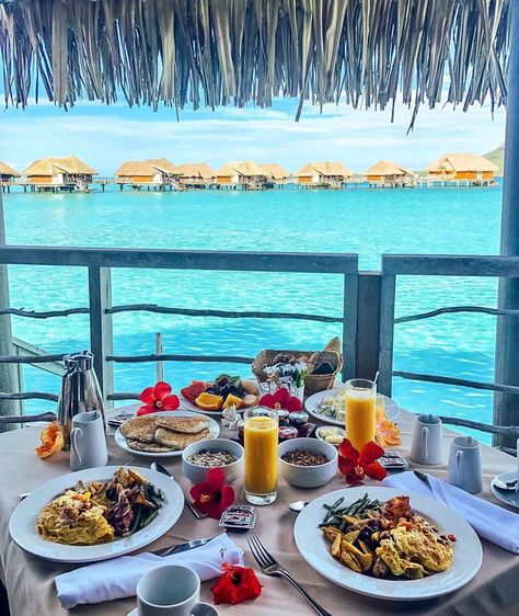 UNCOMMON HOTELS on Instagram: “Breakfast with a view at the Intercontinental Hotel & Resort in Bora Bora, French Polynesia 🇵🇫 #UncommonHotels 📷 @hello.sarahanne…” Breakfast Around The World, Romantic Breakfast, Intercontinental Hotel, Best Honeymoon Destinations, Dream Vacations Destinations, Best Honeymoon, Dream Travel Destinations, Perfect Breakfast, Vacation Places