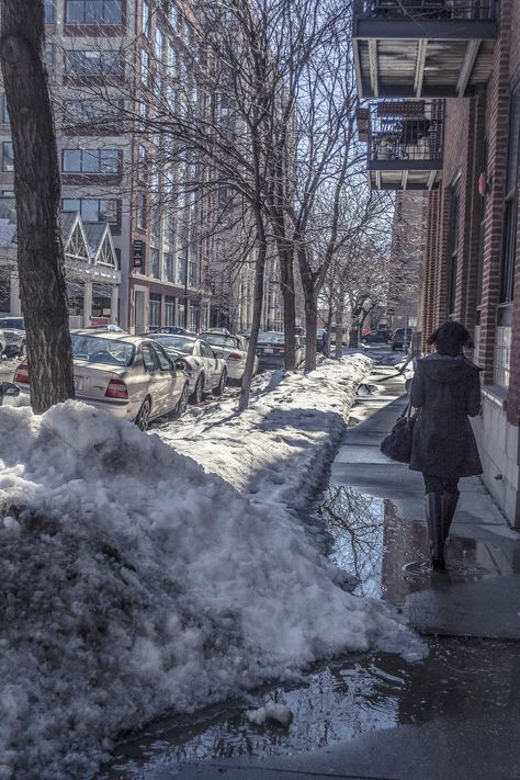 Snow melting in #Chicago #Puddle #StopMotion  Photo by Maysa Ditchfield Melting Snow Aesthetic, Snow Melting Aesthetic, Melting Snow, Snow Melting, In Aesthetic, Stop Motion, Chicago, Texture, Quick Saves