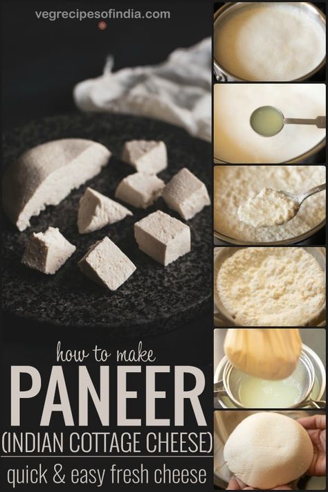 Paneer known as Indian cottage cheese is much different than what the rest of the world knows as cottage cheese. Paneer is a firm, fresh, non-melting cheese made from milk. In this recipe, I will show you how to make homemade paneer from scratch. There are many recipes you can make with homemade paneer cheese such as paneer tikka, paneer butter masala, kadai paneer and palak paneer. Try this recipe this week! #paneer #homemadepaneer #paneercheese #paneerrecipe #vegetarian #Indianfood #dinner #sn Indian Cheese Paneer Recipes, Homemade Paneer, Cheese Recipes Homemade, Making Sandwiches, Cheese Making Recipes, Indian Cheese, How To Make Paneer, Paneer Cheese, Making Cheese