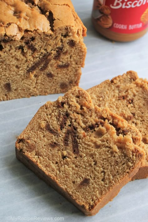 Cookie Butter Loaf Cake, Cookie Butter Pancakes, Cookie Butter Bread, Cookie Butter Breakfast Recipes, Biscoff Loaf Cake, Cookie Butter Muffins, Biscoff Spread Ideas, Cookie Butter Recipes Biscoff, Recipes With Biscoff Spread