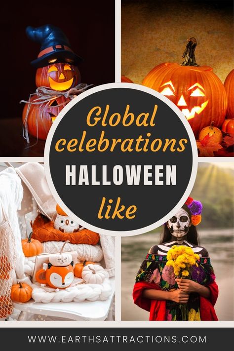 Discover the most interesting international Halloween-like celebrations, including Halloween origin, biggest Halloween festival in Europe. Global Festivals Like Halloween. International Halloween-like celebrations and Halloween traditions from around the world! #halloween #diadelosmuertos #samhain #halloweenorigin #allhallowsday #allsaintsday #sfantulandrei #saintandrew Halloween Trips, Halloween Origin, Halloween Around The World, Halloween Destinations, October Festival, Origin Of Halloween, Halloween Travel, All Souls Day, Halloween Traditions