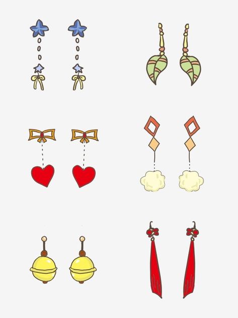 hand painted,lovely,cartoon,earring,meng,cute clipart,cartoon clipart,earrings clipart,simple clipart Earrings Cute Simple, Earing Drawing Reference, Earings Drawing Design, Earrings Drawing Reference, How To Draw Earrings, Anime Earrings Drawing, Cute Simple Earrings, Earrings Painting, Earrings Reference