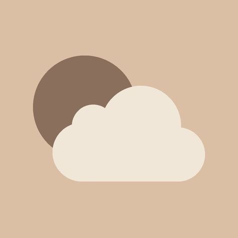 App Icon Aesthetic Weather, Beige Weather App Icon, Weather Logo Aesthetic, Weather Aesthetic Icon, Brown Weather App Icon, Beige Weather Icon, Brown Weather Icon, Cozy App Icons, Weather Widget Icon