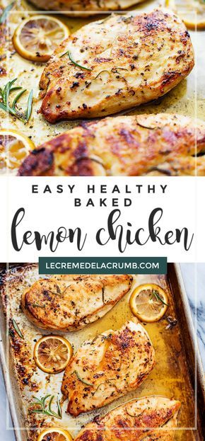 Healthy Lemon Chicken, Baked Chicken Recipes Healthy, Baked Lemon Chicken, Lemon Chicken Recipe, Healthy Baked, Chicken Dishes Recipes, Easy Appetizer Recipes, Tikka Masala, Baked Chicken Recipes