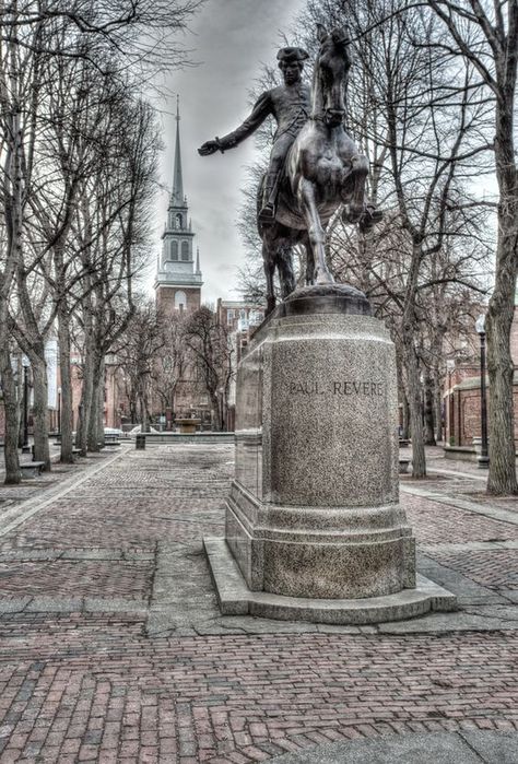 Paul Revere Statue - Boston, Massachusetts: Massachusetts Vacation, Boston Cambridge, Famous Statues, Boston Aesthetic, Freedom Trail Boston, Boston North End, Canada Cruise, Boston Vacation, Boston History