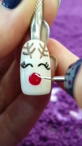 (paid link) nail art designs - easy nail art designs Tutorials - nail art designs Christmas Nails Nail Art, Christmas Nails Tutorial, Nails Art Paso A Paso, Nails Design Tutorial, Christmas Nail Art Tutorial, Nails Art Christmas, Diy Christmas Nails, Reindeer Nail Art, Nails Step By Step