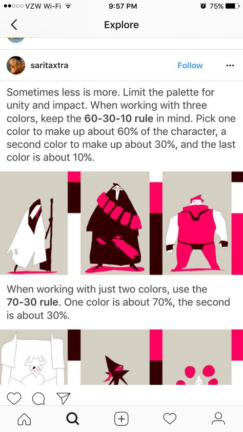 Colors as percentage of character Character Design Color Theory, Colour Theory Character Design, Savage Character Design, Color Theory Character Design, Color Language Character Design, Character Design Theory, Character Design Color Scheme, Color Theory Tips, How To Color Characters