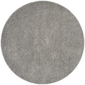 Safavieh Athens Shag Light Grey Round Indoor Machine-Made Area Rug (Common: 6 X 6; Actual: 6.583-Ft W X 6.583-Ft L X 6.5 Brown Shag Rug, Durable Carpet, Shag Carpet, Light Grey Rug, Solid Area Rugs, Diy Carpet, Moroccan Area Rug, Light Grey Area Rug, Grey Carpet