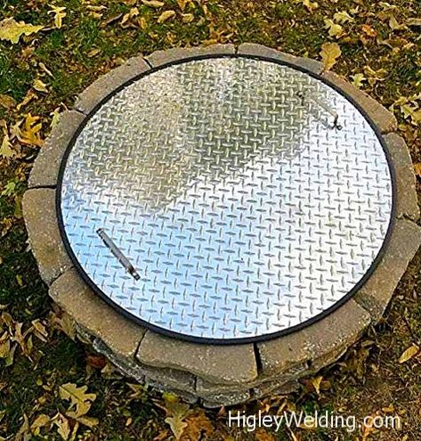 Outdoor Fire Pit Cover, Fire Pit Cover Ideas Diy, Fire Pit Cover Ideas, Fire Pit Table Top Cover Diy, Cover For Fire Pit, Fire Pit Covers, Playground Sand, Make A Fire Pit, Stainless Steel Fire Pit