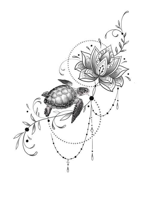 Tattoo Tortuga, Beach Inspired Tattoos, Beach Tattoo Ideas, Cute Thigh Tattoos, Sea Turtle Tattoo, Shell Tattoos, Turtle Tattoo Designs, Birthday Tattoo, Anklet Tattoos