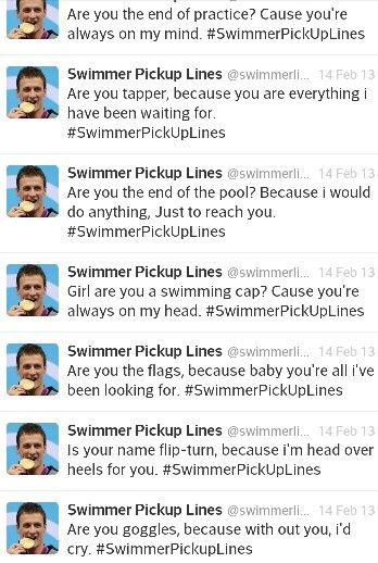 Swimmer pick up lines, lol. Swim Pickup Lines, Swimmer Pick Up Lines, Swim Pick Up Lines, Swimming Pick Up Lines, Swim Team Quotes, Swimmer Memes, Swimmer Quotes, Swimming Jokes, Swimmer Girl Problems