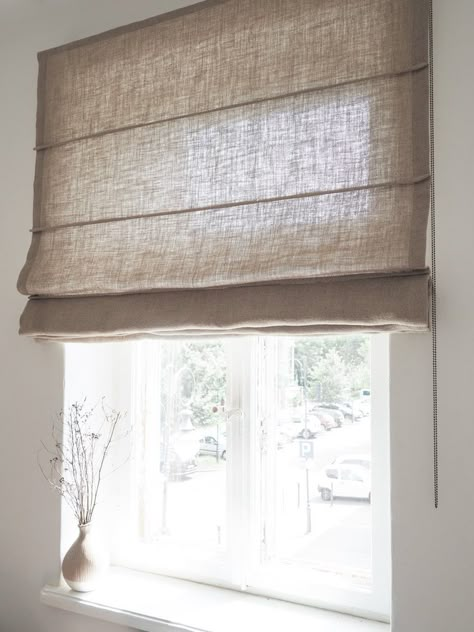 Linen Roman Shade Rustic Linen Roman Blind Window Shades - Etsy Linen Roman Blinds, Linen Roman Shades, Sopot, Roman Blind, Home Safes, Hanging Curtains, Linen Curtains, Roman Blinds, Roman Shades