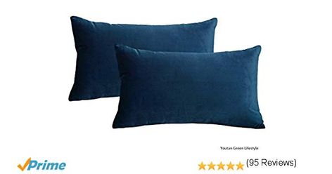 Lutanky Velvet Cushion Covers (Pack of 2) Lovely Rectangle Throw Pillow Cases Soft Solid Decorative Pillow Covers for Sofa Bedroom Car 12x20 Inch 30 x 50 cm(Navy Blue, 2 Pieces): Amazon.ca: Home & Kitchen Sofa Azul, Bay Window Cushion, Window Cushion, Decorative Cushion Covers, Velvet Pillow Covers, Sofa Bedroom, Lumbar Pillow Cover, Velvet Cushions, Throw Pillow Cases