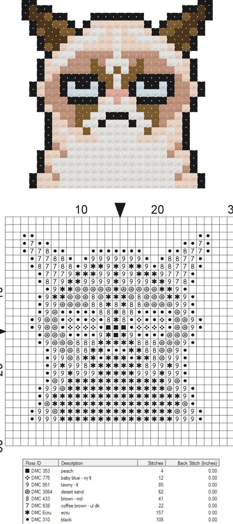 Free Grumpy Cat mini cross stitch pattern from CraftTimeinArkham on Etsy. #grumpycat Grumpy Cat Cross Stitch, Cat Pixel Pattern, Biscornu Cross Stitch, Cat Cross Stitches, Cat Cross Stitch Pattern, Small Cross Stitch, Mini Cross Stitch, Mini Cross, Cat Cross Stitch