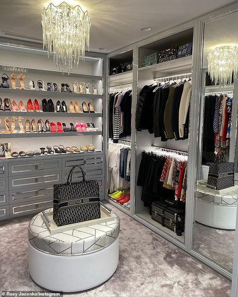 Roxy Jacenko gives fans a look inside her million dollar wardrobe | Daily Mail Online Roxy Jacenko, A Walk In Closet, Dream Closet Design, Beautiful Closets, Closet Colors, Luxury Closets Design, Million Dollar Homes, Dream Closets, Glam Room