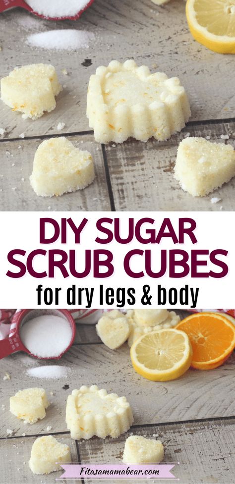 Diy Sugar Scrub Cubes, Homemade Exfoliating Scrub, Diy Sugar Scrubs, Essential Oil Scrubs, Vanilla Scrub, Diy Sugar Scrub Recipe, Sugar Scrub Cubes, Lemon Sugar Scrub, Easy Homemade Gifts