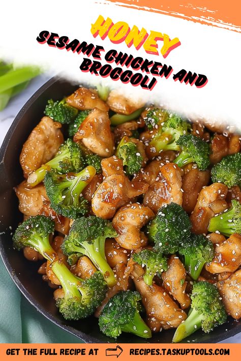 Discover the perfect balance of sweet and savory with this Honey Sesame Chicken and Broccoli recipe. Tender chicken pieces are coated in a luscious honey sesame glaze and paired with vibrant broccoli, creating a delightful dish that's both nutritious and satisfying. Perfect for weeknight dinners or meal prep, this easy recipe will become a family favorite. Explore step-by-step instructions, helpful cooking tips, and mouthwatering images that will inspire you to bring this flavorful dish to your table. Satisfy your cravings for Asian cuisine with a Recipes With Chicken And Broccoli, Asian Chicken And Broccoli, Chicken Broccoli Asian, Broccoli Sesame, Chicken And Broccoli, Sesame Noodles With Chicken And Broccoli, Honey Sesame Chicken Broccoli, Asian Broccoli, Honey Sesame Chicken