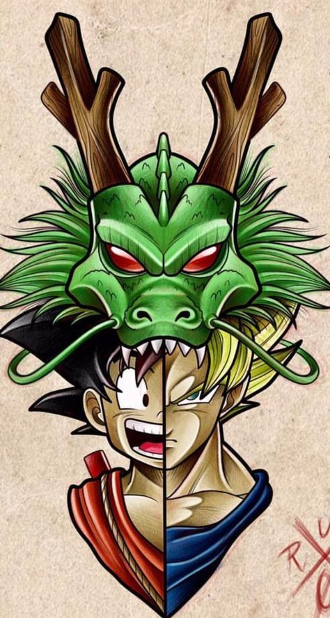 Goku & Shenron, Dragon Ball Z Tattoo Dragon, Dragon Ball