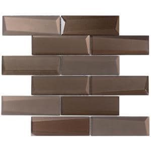 Daltile Premier Accents Frost Linear 12 in. x 13 in. x 8 mm Glass Mosaic Wall Tile (0.96 sq. ft./Each)-PA6626LNCCMS1P - The Home Depot Brown Glass Tile Backsplash Kitchen, Bronze Texture, Glass Tile Backsplash Kitchen, Stone Mosaic Wall, Shell Mosaic Tile, Tile Backsplash Kitchen, Affordable Tile, Tile For Kitchen, Shell Tiles