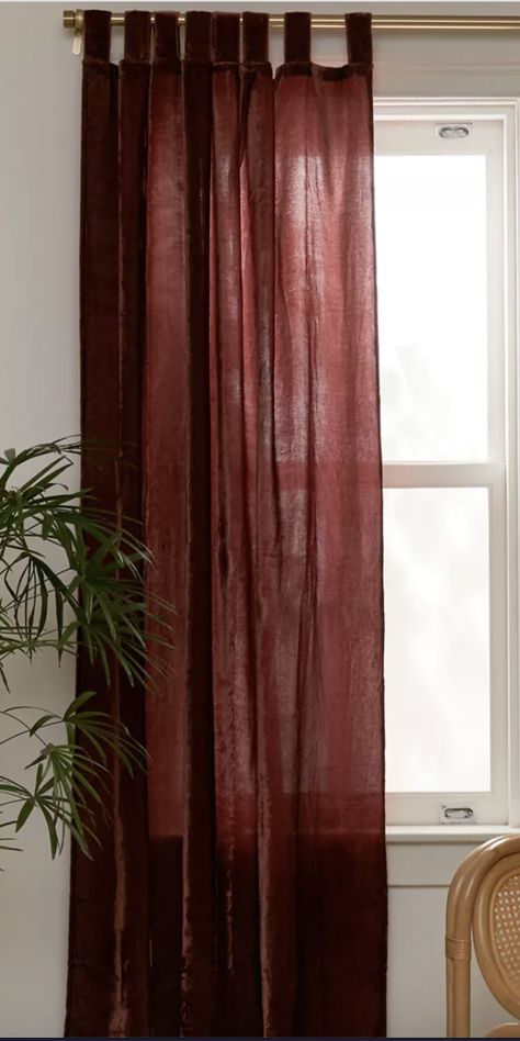 Jewel Toned Curtains, Dark Moody Curtains, Boho Electric Living Room, Burgundy House Decor, Curtains Living Room Short, Earth Tone Curtains, Bedroom Curtains Aesthetic, Cozy Room Vibes, Dark Vintage Home Decor