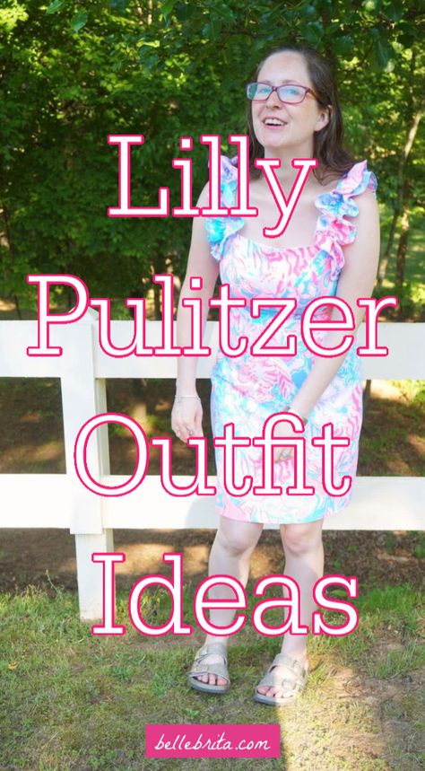 What's the best way to wear a Lilly Pulitzer dress? Find inspiration for the best accessories to pair with a brightly colored sundress! Plus learn tips to shop your closet and create new looks with things you already own. #fashion #ootd #LillyPulitzer Lilly Pulitzer Winter Outfit, Lilly Pulitzer Skort Outfit, No Buy, Lilly Pulitzer Backpack, Shop Your Closet, Lilly Pulitzer Plum Dress, Lilly Pulitzer White Dress, Delicate Silver Necklace, Sundress Season