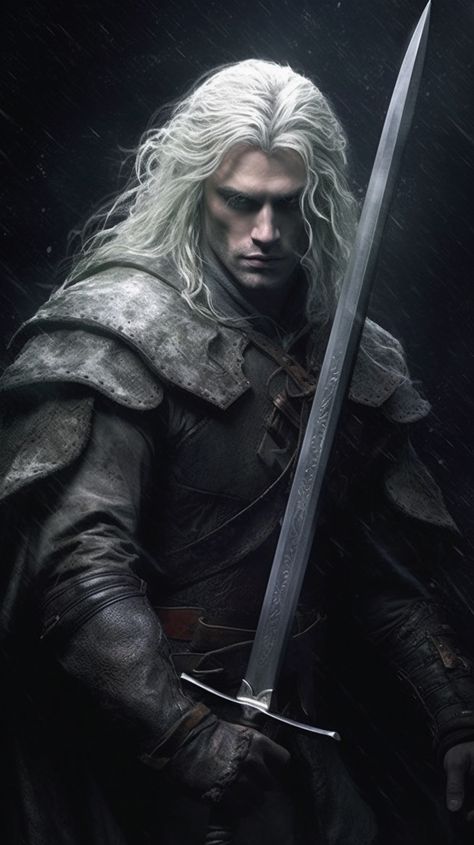 Long White Hair, Witcher Art, Targaryen Art, Heroic Fantasy, Targaryen Aesthetic, Character Inspiration Male, Fantasy Male, Archangel Michael, Fantasy Novel