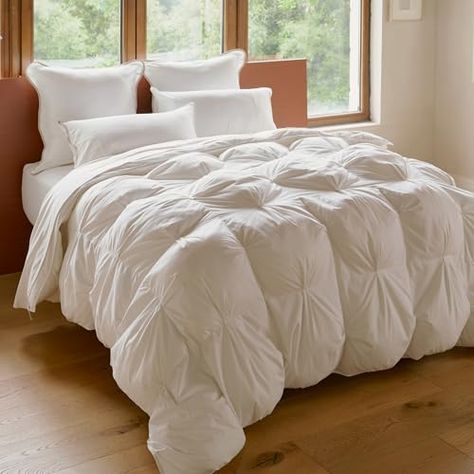 Double Stitch Cotton Comforter King Size, Ultra-Soft Duvet Insert, Luxury Thick Fluffy Bed Comforter, All Season Pinch Pleated Comforter, Cream, King (106"x96") Fluffy Bed, Fluffy Comforter, Bed Comforter, Down Alternative Comforter, Fluffy Bedding, Bed Comforter Sets, Double Stitch, Bedding Essentials, Cotton Comforters