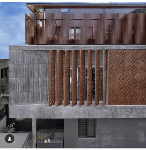 Sun Shading Devices, Block House Design, Module Architecture, Indian Houses, Double Height Living Room, Marble Flooring Design, Plan Elevation, Chicken Feeders, House Outer Design