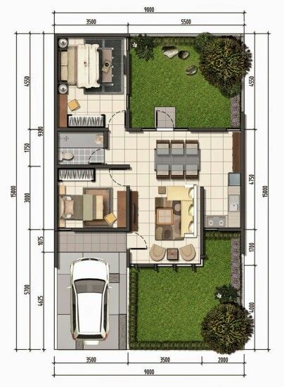 Small House Blueprints, Small Space Interior Design, A Small House, Apartment Floor Plans, Model House Plan, Architectural House Plans, Small House Design Plans, House Map, Bungalow House