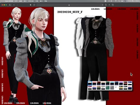 Sims 4 Vampire, Dress And Gloves, Ts4 Clothes, Sims 4 Male Clothes, Royal Clothes, Sims 4 Anime, Sims 4 Male, Vintage Suit, Sims Clothes