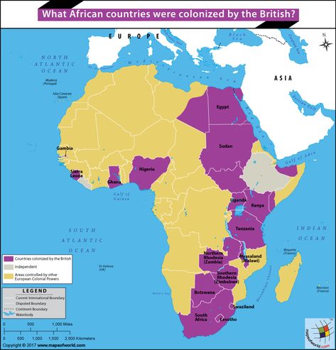 African countries Colonized by the British African Colonization, Map Of Nigeria, Semitic Languages, World Maps, Africa Map, All Countries, African History, African Countries, Southern Africa