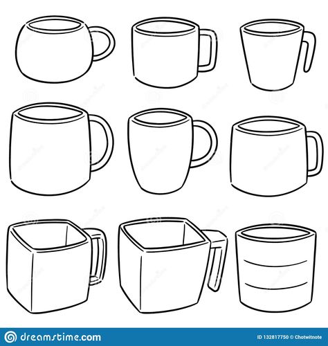 Tea Cup Drawing, Cup Drawing, Mug Drawing, Cartoon Doodle, Doodle Illustration, Family Tattoos, Guided Drawing, Cute Coloring Pages, Art Clipart