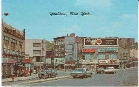 This is how Yonkers was in the 60s/70s - about when we moved 1st upstate, then out West. Vintage Cameo Jewelry, New York Postcard, Yonkers New York, Cross County, Major General, Westchester County, Nyc Subway, Cameo Jewelry, Vintage Cameo