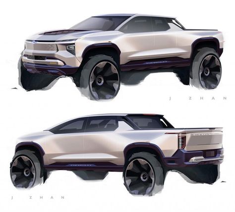 Diy Car Projects, Chevy Suv, Future Transportation, Future Trucks, Auto Design, Car Designs, Car Design Sketch, Concept Car Design, Sideboard Designs