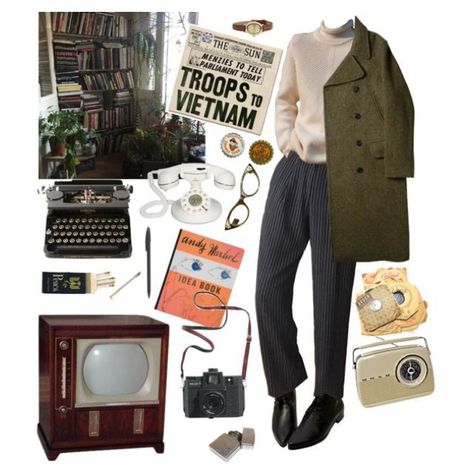 Fashion Journalism Aesthetic, Journalist Aesthetic Outfit, Journalist Aesthetic, Journalism Aesthetic, Journalist Fashion, 60s Coat, Adventure Core, Journalism Major, Fashion Journalism