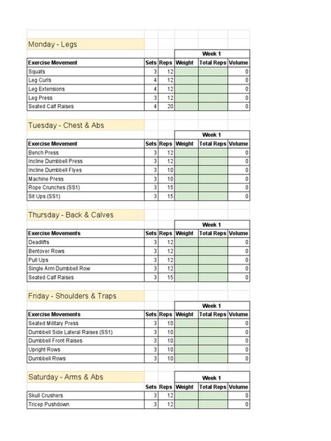 Jay Cutler Workout Routine Spreadsheet | PDF | Physical Exercise | Weight Training Workout Spreadsheet, Jay Cutler Workout Routine, Different Muscle Groups, Workout Sheets, 4 Week Workout, Arms And Abs, Jay Cutler, Physical Exercise, Workout Program