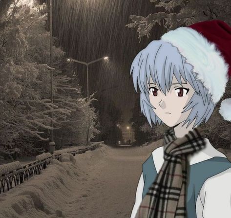 Rei Ayanami Christmas, Shinji Manga, Christmas Icons Anime, Moon Real, Evangelion Shinji, Animecore Webcore, Evangelion Art, Love Moon, Neon Evangelion