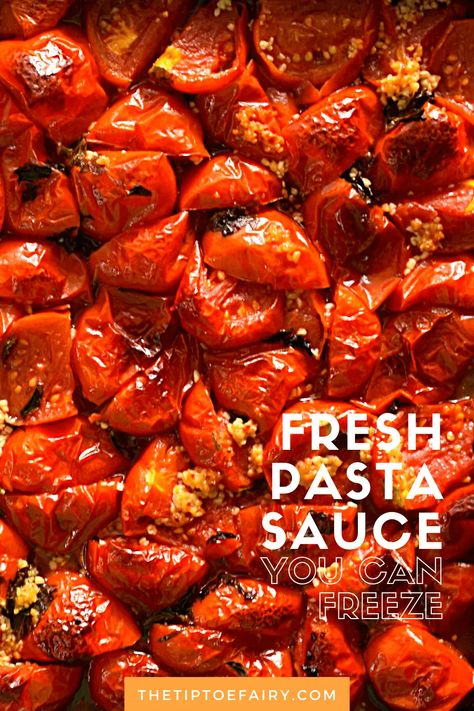 Pasta Sauce With Fresh Tomatoes, Fresh Pasta Sauce, Roasted Tomato Pasta, Fresh Tomato Pasta, Fresh Tomato Recipes, Roasted Tomato Sauce, Pasta Sauce Homemade, Spaghetti Sauce Recipe, Homemade Spaghetti Sauce