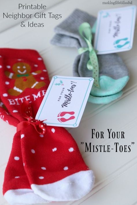 Mistletoes Gift, For Your Mistletoes, Christmas Neighbor Gifts, Mistletoe Gift, Quick Christmas Gifts, Simple Holiday Gifts, Christmas Socks Gift, Cards For Christmas, Christmas Neighbor