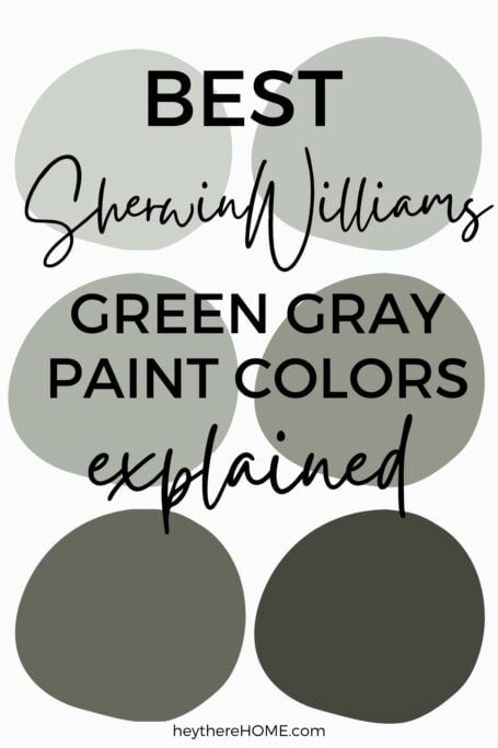 Best Gray Green Paint Colors For Your Home Green Paint For Office Walls, Deep Green Color Scheme, Best Green Interior Paint Colors, Green For Bathroom Paint Colors, Green Paint With Brown Undertones, Sherwin Williams Eucalyptus, Green Wall White Trim, Sw Retreat Color Palette, Intellectual Grey Exterior