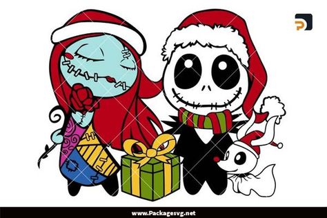 Sally Christmas, Sandy Claws, Lucky Leaf, Merry Christmas Svg, Bunny Svg, Christmas Svg Files, Jack And Sally, The Nightmare Before Christmas, Vector Cut