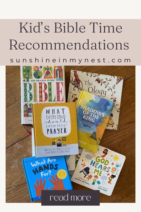 Here is a list of our favorite kid’s Bible time recommendations! Before beginning any devotional or Bible teaching, I want to remind you that as we teach our kids character we should recognize that is a response to who God is rather than about instilling good morals. The goal of teaching and encouraging good character in our children should first be rooted in worship of who God is, rather than behavior modification. Toddler Bible, Devotions For Kids, Teaching Character, Bible Study Books, Good Morals, Homeschool Books, Behavior Modification, Good Character, Bible Time