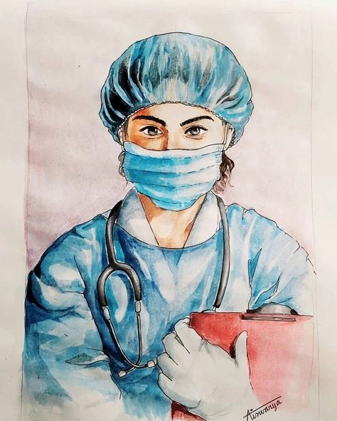 Salute the real heroes ❤ #nurseday #watercolor Doctor Painting, Doctor Drawing, Nurse Day, Cardboard Painting, Nurses Day, Watercolor Paintings Easy, Small Canvas Art, Watercolor Art Lessons, Real Hero