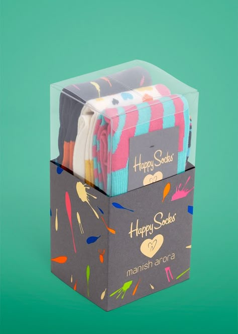 Happy Socks Manish collection. Some "Happy Socks" for the man in your life… Sock Packaging, Socks Package, Socks Packaging, Fashion Packaging, Cool Packaging, Unique Packaging, Sock Packs, Graphic Design Packaging, Packing Design