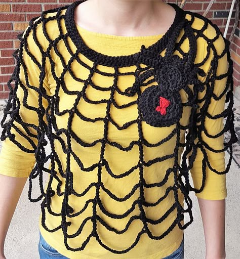 Crochet Halloween Costume, Crochet Halloween Patterns, Crochet Spider, Crochet Bodycon Dresses, Crochet Hooded Scarf, Dresses Pattern, Black Crochet Dress, Crochet Holiday, Crochet Gift Ideas