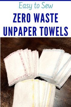 Zero Waste Unpaper Towels. These are so easy to make and will reduce your paper consumption and save a ton of money! #zerowaste Diy Unpaper Towels, Zero Waste Sewing Projects, Zero Waste Sewing, Sewing Machine Instructions, Unpaper Towels, Zero Waste Kitchen, Kitchen Waste, Simple Sewing, Zero Waste Living