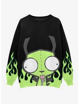 Scene Kid Outfits, Green Flames, Invader Zim Gir, Alien Clothes, Zim Gir, Hot Topic Clothes, Pop Pop Shirts, Girls Sweatshirt, Black White Outfit