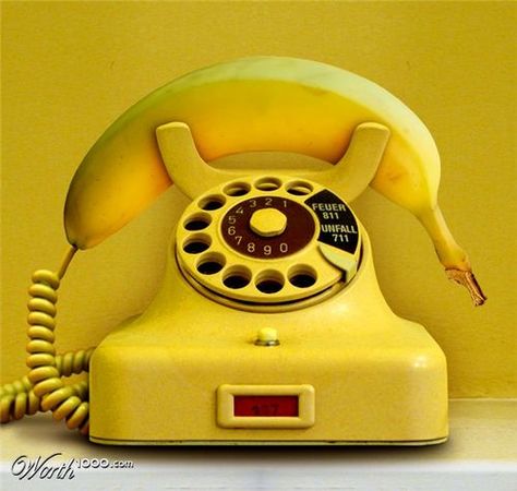 Yellow Things on Pinterest | Yellow, Bright Yellow and Vintage ... Banana Phone, Yellow Banana, Yellow Sunshine, Anna Banana, Banana Art, Yellow Fruit, Retro Phone, Bw Photography, Orange You Glad