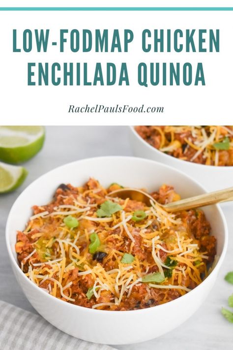 Low Fodmap Mexican Recipes, High Protein Low Fodmap Meals, Low Fodmap Vegetarian Recipes, Low Fodmap Crockpot Recipes, Low Fodmap Meal Prep, Chicken Enchilada Quinoa, Fodmap List, Fodmap Slow Cooker, Low Fodmap Soup