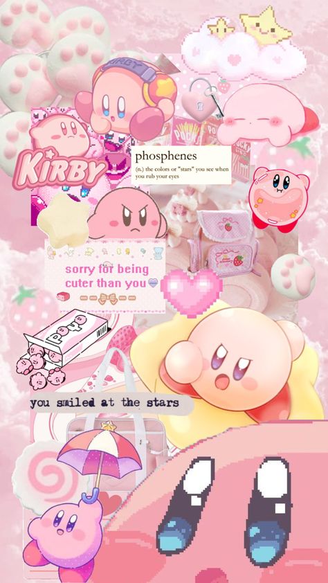 Pink Kirby Wallpaper, Learning Ballet, Kawaii Kirby, Kirby Wallpaper, Backgrounds Cute, Pink Wallpaper Hello Kitty, Ios Themes, Kirby Art, Mbti Personality